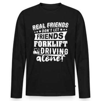 Forklift driver Forklift - Men's Premium Organic Long Sleeve Shirt - black - Front - Nico (187cm)