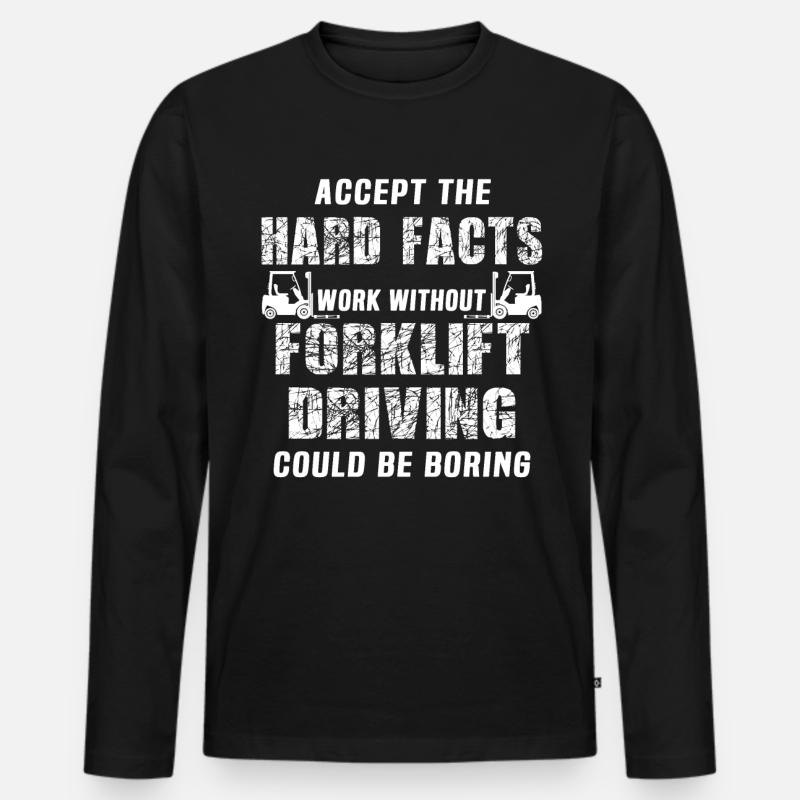 Staplerfahrer Stapler - Männer Premium Bio Langarmshirt - Schwarz