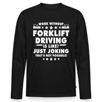 Forklift driver Forklift - Men's Premium Organic Long Sleeve Shirt - black - Front - Nico (187cm)