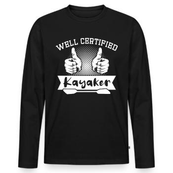 Kayaker Kayaking - Männer Premium Bio Langarmshirt - Schwarz - Vorne - Nico (187cm)