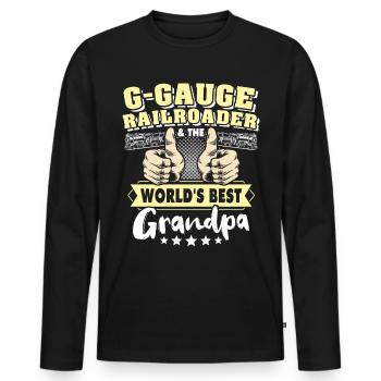 Gartenbahn Spur G Opa - Männer Premium Bio Langarmshirt - Schwarz - Vorne - Nico (187cm)