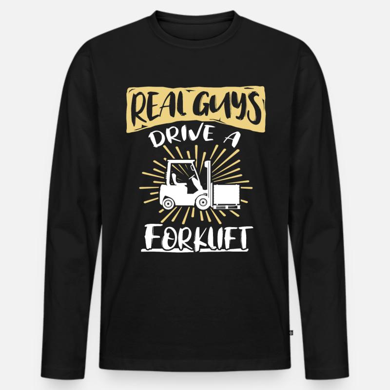 Gabelstapler Staplerfahrer - Männer Premium Bio Langarmshirt - Schwarz