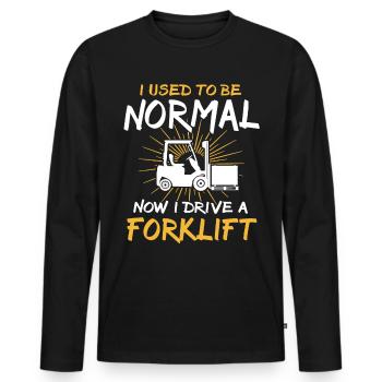Chariot élévateur à fourche - T-shirt manches longues Premium bio Homme - noir - Devant - Nico (187cm)