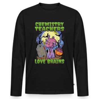 Professeur de chimie Professeur d’Halloween - T-shirt manches longues Premium bio Homme - noir - Devant - Nico (187cm)