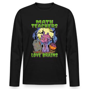 Professeur de mathématiques Zombie Hand Halloween - T-shirt manches longues Premium bio Homme - noir - Devant - Nico (187cm)