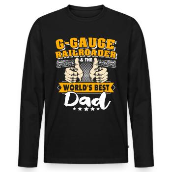 Gartenbahn Spur G Papa - Männer Premium Bio Langarmshirt - Schwarz - Vorne - Nico (187cm)