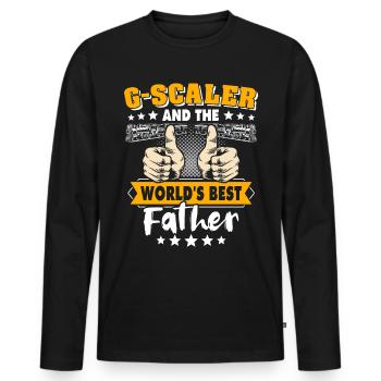 Gartenbahn Spur G Papa - Männer Premium Bio Langarmshirt - Schwarz - Vorne - Nico (187cm)
