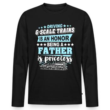 Gartenbahn Spur G Papa - Männer Premium Bio Langarmshirt - Schwarz - Vorne - Nico (187cm)