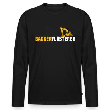 Excavator operator Excavator driver - Men's Premium Organic Long Sleeve Shirt - black - Front - Nico (187cm)