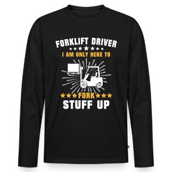 Staplerfahrer Stapler - Männer Premium Bio Langarmshirt - Schwarz - Vorne - Nico (187cm)