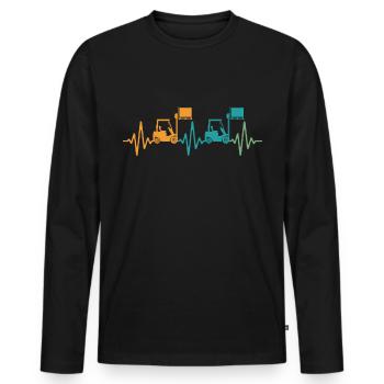 Staplerfahrer Stapler - Männer Premium Bio Langarmshirt - Schwarz - Vorne - Nico (187cm)