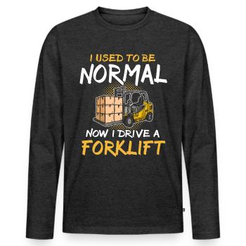 Staplerfahrer Stapler - Männer Premium Bio Langarmshirt - Anthrazit meliert - Vorne - Nico (187cm)