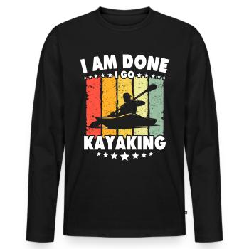 Kayaker Kayak Kayaking - Männer Premium Bio Langarmshirt - Schwarz - Vorne - Nico (187cm)