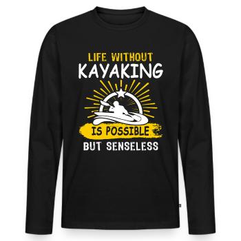 Kayaker Kayak Kayaking - Männer Premium Bio Langarmshirt - Schwarz - Vorne - Nico (187cm)