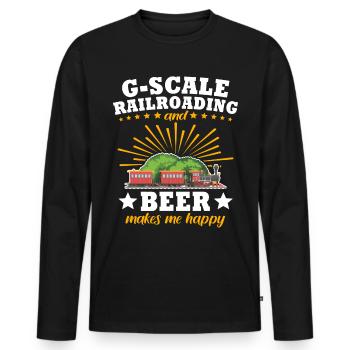 Gartenbahn Bier Garteneisenbahn Spur G - Männer Premium Bio Langarmshirt - Schwarz - Vorne - Nico (187cm)
