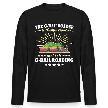 Gartenbahn Hat Recht Garteneisenbahn Spur G - Männer Premium Bio Langarmshirt - Schwarz - Vorne - Nico (187cm)