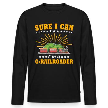 Gartenbahn Ich Kann Garteneisenbahn Spur G - Männer Premium Bio Langarmshirt - Schwarz - Vorne - Nico (187cm)