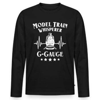 Gartenbahn Flüsterer Garteneisenbahn Spur G - Männer Premium Bio Langarmshirt - Schwarz - Vorne - Nico (187cm)
