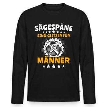 Zimmermann Zimmerer - Männer Premium Bio Langarmshirt - Schwarz - Vorne - Nico (187cm)