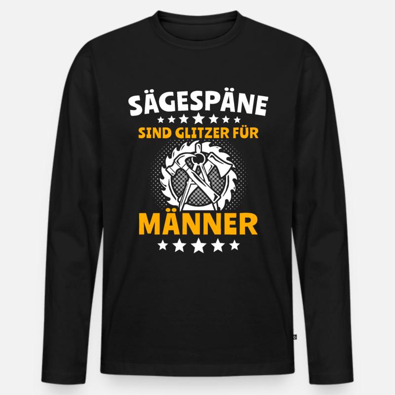 Zimmermann Zimmerer - Männer Premium Bio Langarmshirt - Schwarz