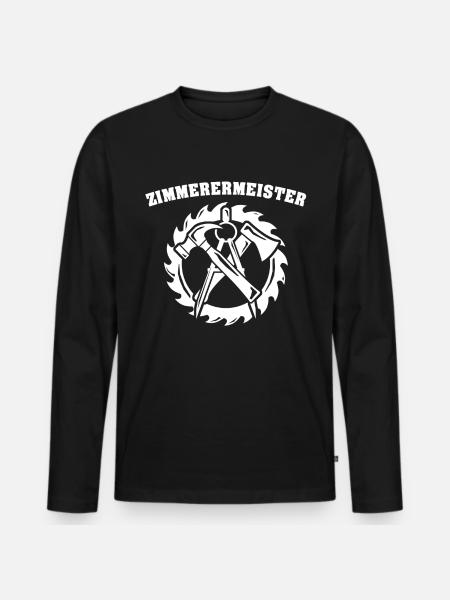 Zimmermann Zimmerer - Männer Premium Bio Langarmshirt - Schwarz