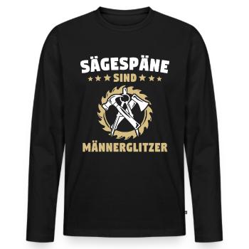 Zimmermann Zimmerer - Männer Premium Bio Langarmshirt - Schwarz - Vorne - Nico (187cm)