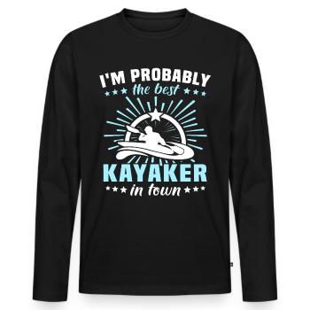 Kayaking Kayaker - Männer Premium Bio Langarmshirt - Schwarz - Vorne - Nico (187cm)
