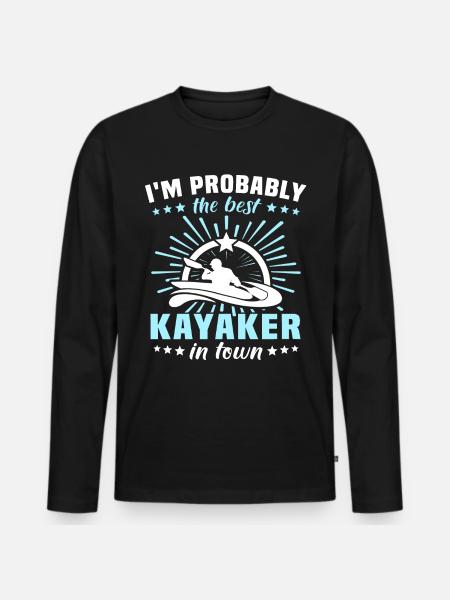 Kayaking Kayaker - Männer Premium Bio Langarmshirt - Schwarz