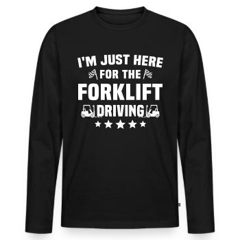 Chariot élévateur Conducteur Chariot élévateur à fourche - T-shirt manches longues Premium bio Homme - noir - Devant - Nico (187cm)