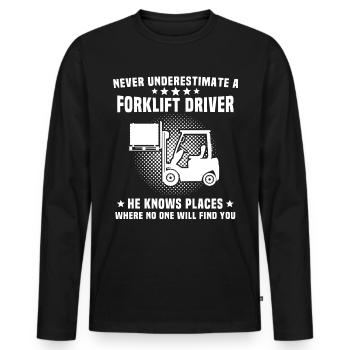 Stapler Staplerfahrer - Männer Premium Bio Langarmshirt - Schwarz - Vorne - Nico (187cm)