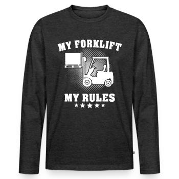 Stapler Staplerfahrer - Männer Premium Bio Langarmshirt - Anthrazit meliert - Vorne - Nico (187cm)