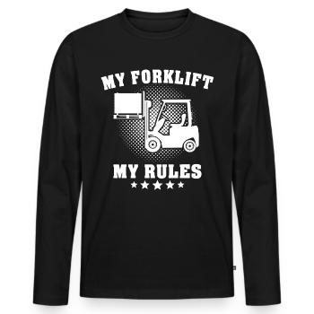 Stapler Staplerfahrer - Männer Premium Bio Langarmshirt - Schwarz - Vorne - Nico (187cm)