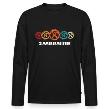 Zimmermann Zimmerleute Zimmerer - Männer Premium Bio Langarmshirt - Schwarz - Vorne - Nico (187cm)