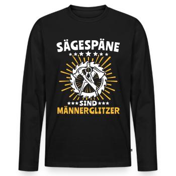 Zimmermann Zimmerleute Zimmerer - Männer Premium Bio Langarmshirt - Schwarz - Vorne - Nico (187cm)