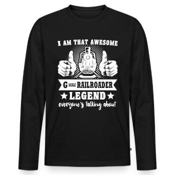 Gartenbahn Legende Garteneisenbahn - Männer Premium Bio Langarmshirt - Schwarz - Vorne - Nico (187cm)