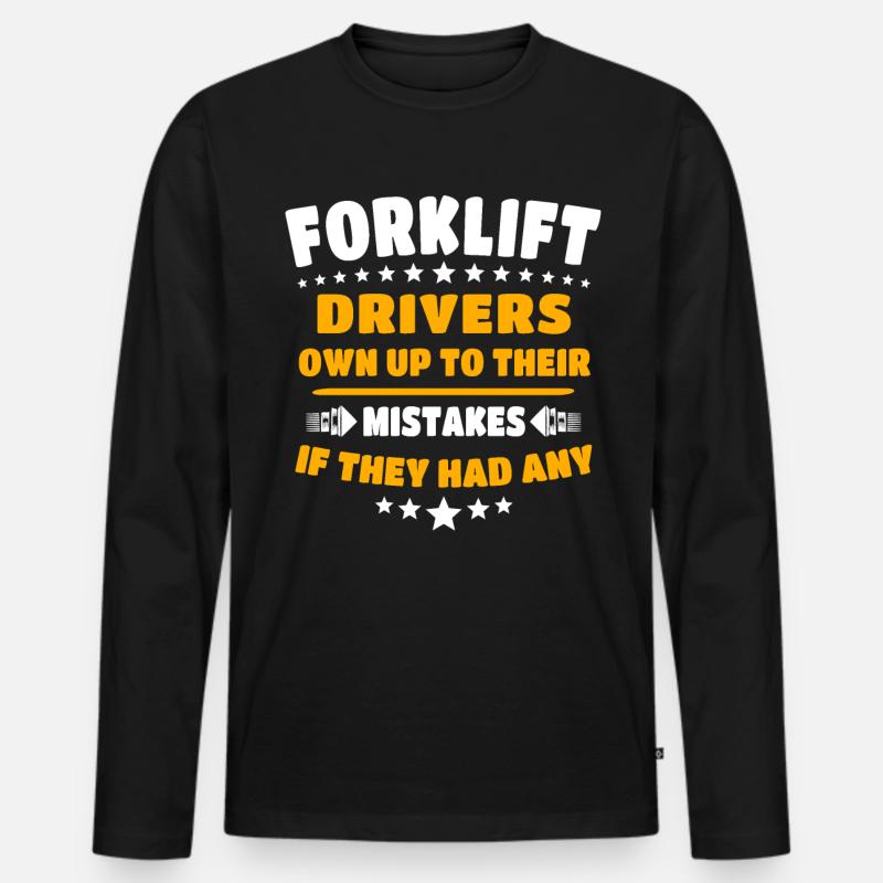 Stapler Gabelstapler - Männer Premium Bio Langarmshirt - Schwarz