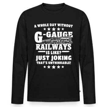 Spur G Modelleisenbahn Gartenbahn - Männer Premium Bio Langarmshirt - Schwarz - Vorne - Nico (187cm)