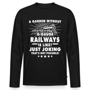 Spur G Modelleisenbahn Gartenbahn - Männer Premium Bio Langarmshirt - Schwarz - Vorne - Nico (187cm)