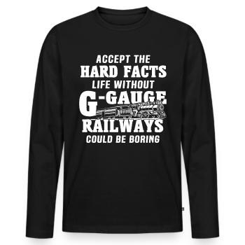 Spur G Modelleisenbahn Gartenbahn - Männer Premium Bio Langarmshirt - Schwarz - Vorne - Nico (187cm)