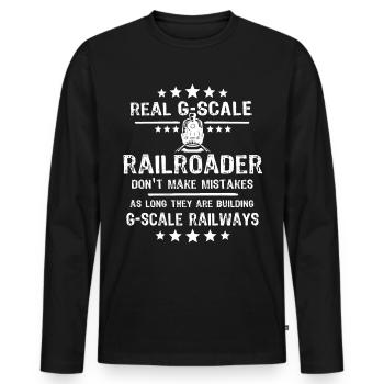 Spur G Modelleisenbahn Gartenbahn - Männer Premium Bio Langarmshirt - Schwarz - Vorne - Nico (187cm)