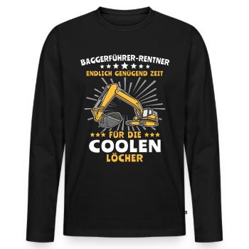 Baggerfahrer Bagger - Männer Premium Bio Langarmshirt - Schwarz - Vorne - Nico (187cm)