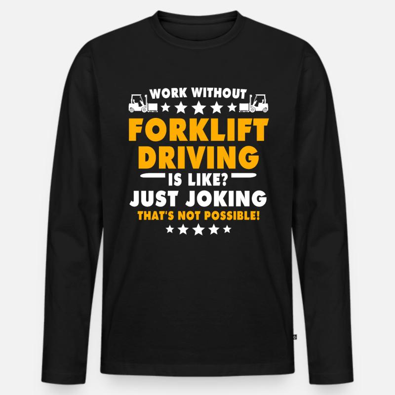 Stapler Staplerfahrer - Männer Premium Bio Langarmshirt - Schwarz