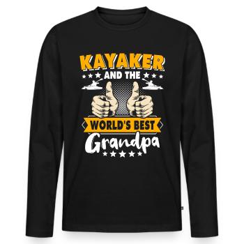 Kayak Opa Kayaking - Männer Premium Bio Langarmshirt - Schwarz - Vorne - Nico (187cm)