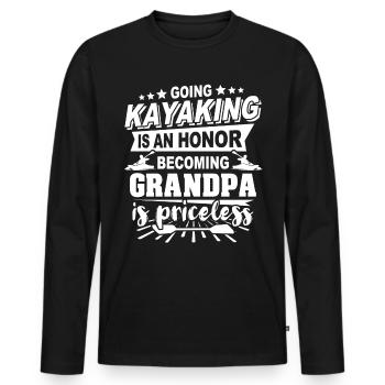 Kayakfahrer Opa Kayaker - Männer Premium Bio Langarmshirt - Schwarz - Vorne - Nico (187cm)