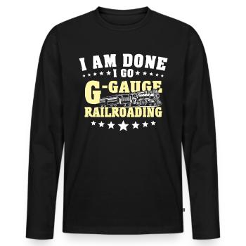 Gartenbahn Spur G Modelleisenbahn - Männer Premium Bio Langarmshirt - Schwarz - Vorne - Nico (187cm)