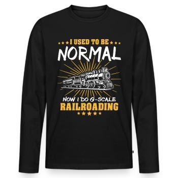 Gartenbahn Spur G Modelleisenbahn - Männer Premium Bio Langarmshirt - Schwarz - Vorne - Nico (187cm)