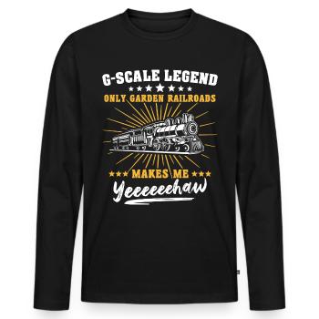 Gartenbahn Legende Garteneisenbahn Spur G - Männer Premium Bio Langarmshirt - Schwarz - Vorne - Nico (187cm)