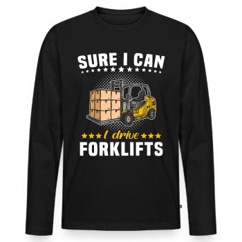 Stapler Staplerfahrer - Männer Premium Bio Langarmshirt - Schwarz - Vorne - Nico (187cm)