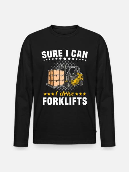 Stapler Staplerfahrer - Männer Premium Bio Langarmshirt - Schwarz