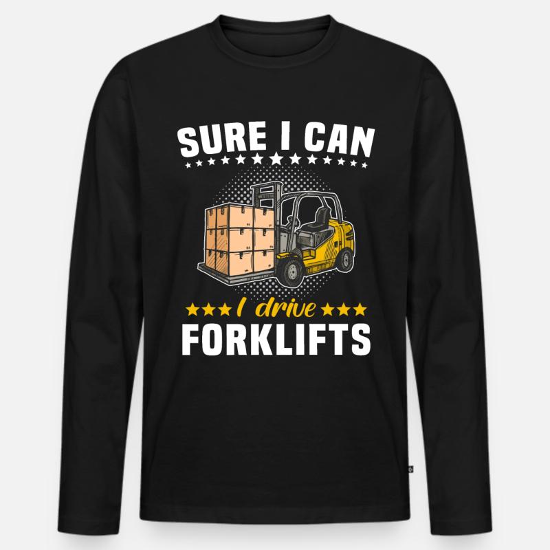 Stapler Staplerfahrer - Männer Premium Bio Langarmshirt - Schwarz